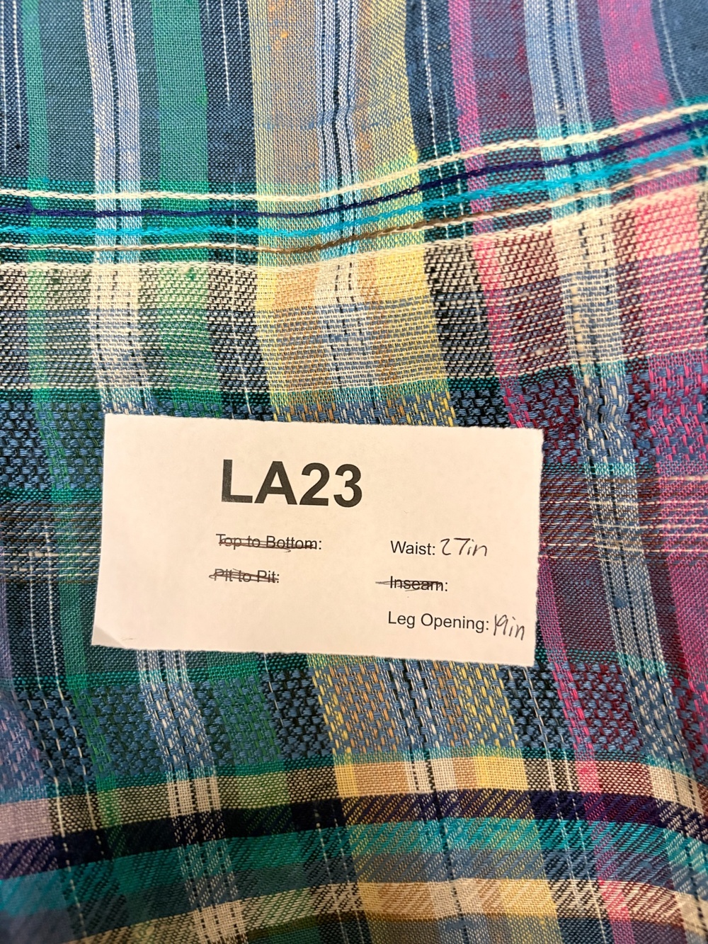 Vintage Express Skirt Womens Small Multicolor Plaid Mini Rayon Linen Lined Italy - Picture 6 of 6